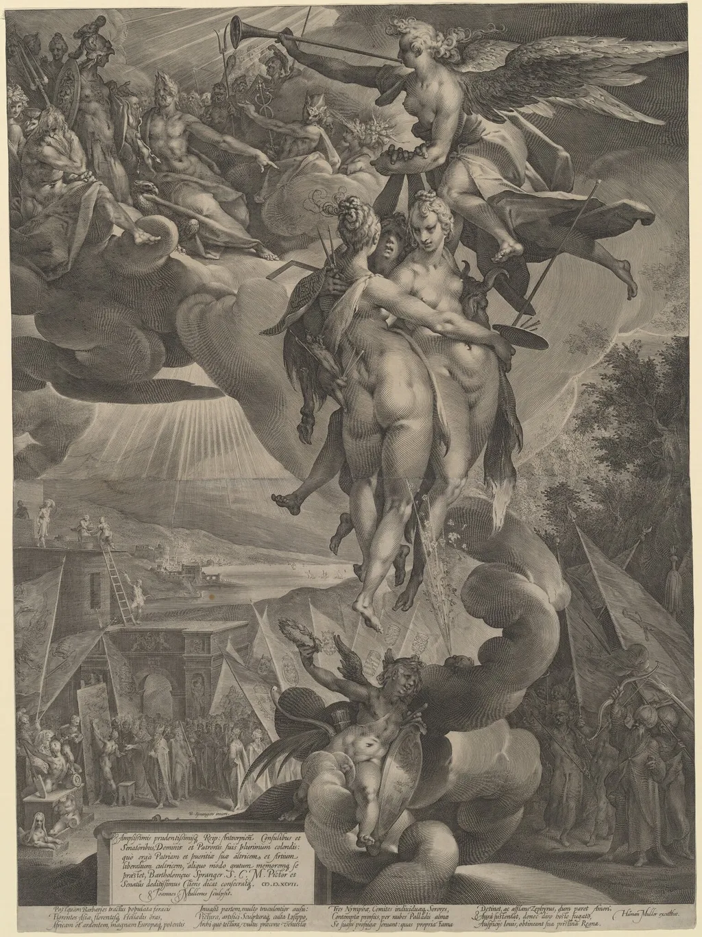 The Apotheosis of the Arts, by Jan Muller, ink, 1597