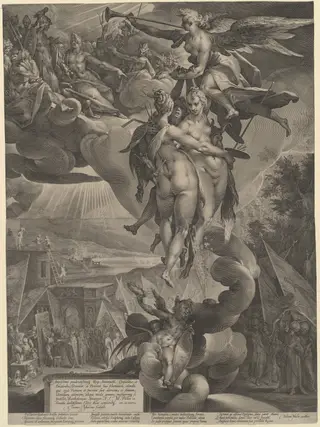The Apotheosis of the Arts, by Jan Muller, ink, 1597