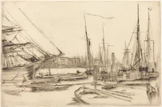 A Sketch from Billingsgate, by James McNeill Whistler, ink, 1878