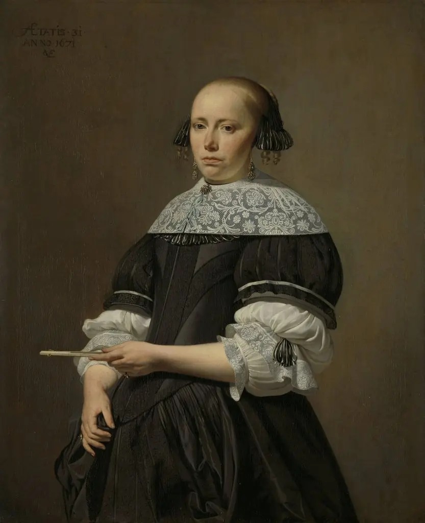 Elisabeth van Kessel (1640-1717). Wife of Willem Jacobsz Baert, by Caesar van Everdingen, oil, 1671