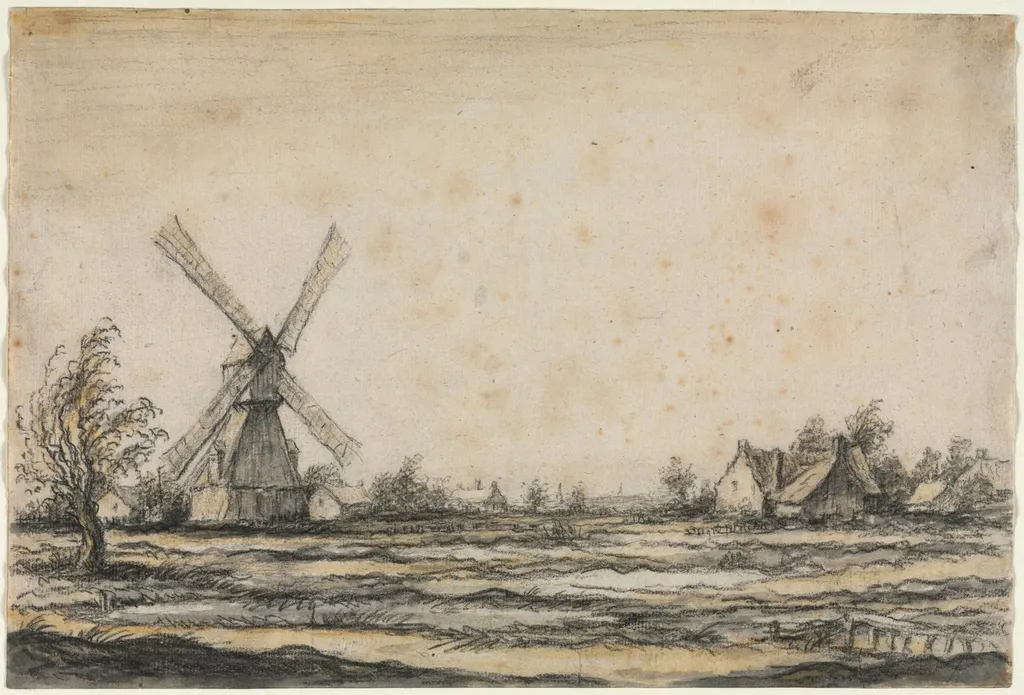 Landscape with a Windmill near a Farmstead, by Aelbert Cuyp, 1643