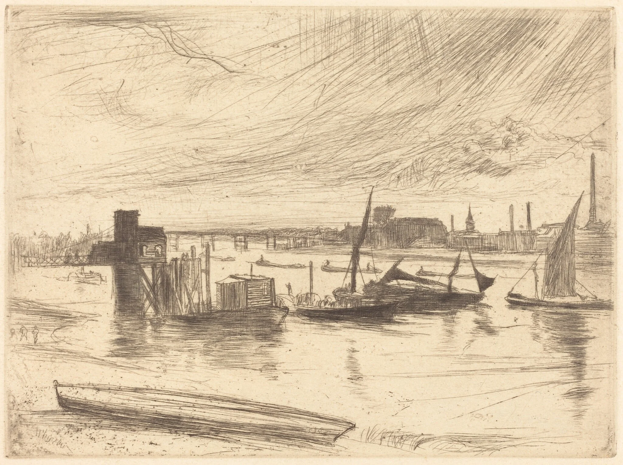 Early Morning, Battersea, detail