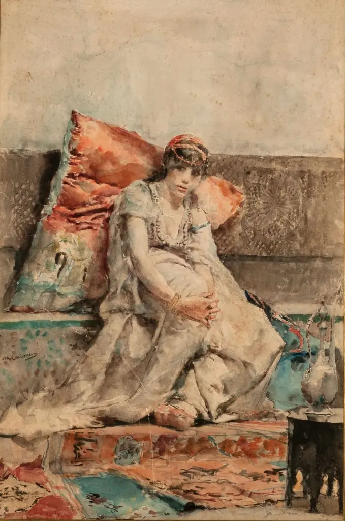 Odalisca, by José Moreno Carbonero, unspecified, 1910