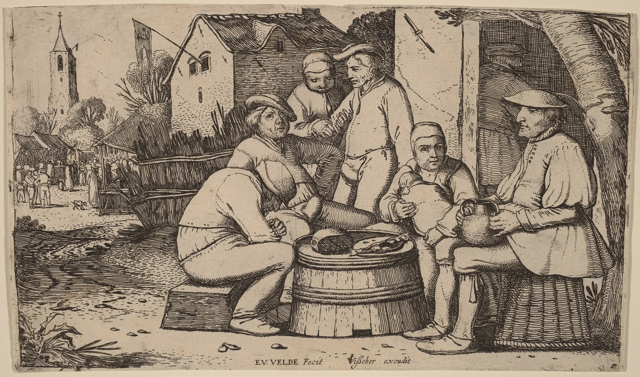 Peasants Lunching in Open Air, detail