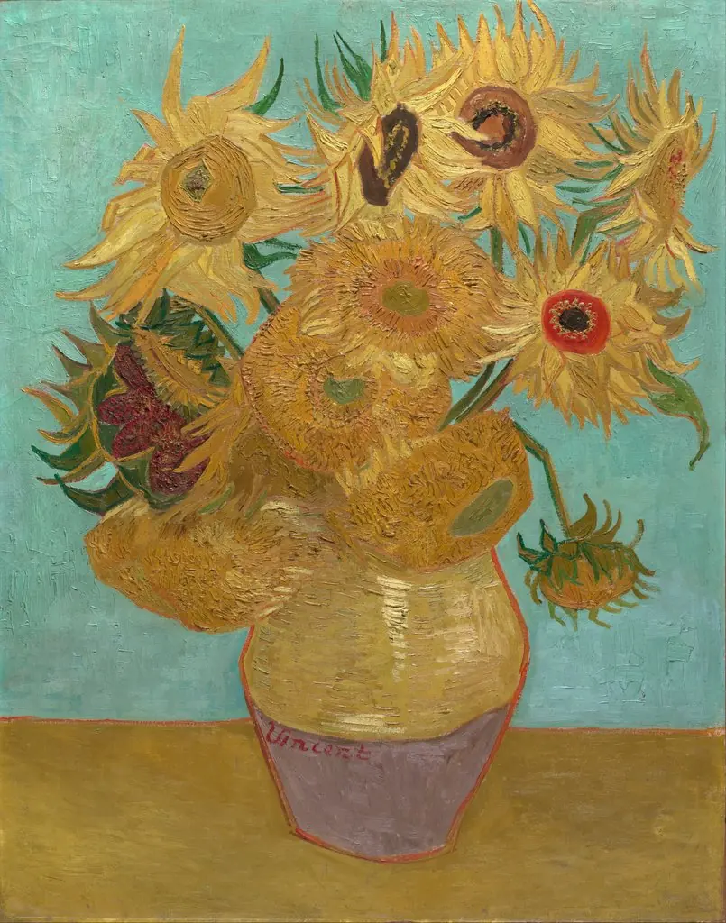 Sunflowers, by Vincent van Gogh, oil