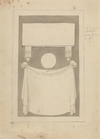 Three Inscription Fields, by John Flaxman, ink, 1790