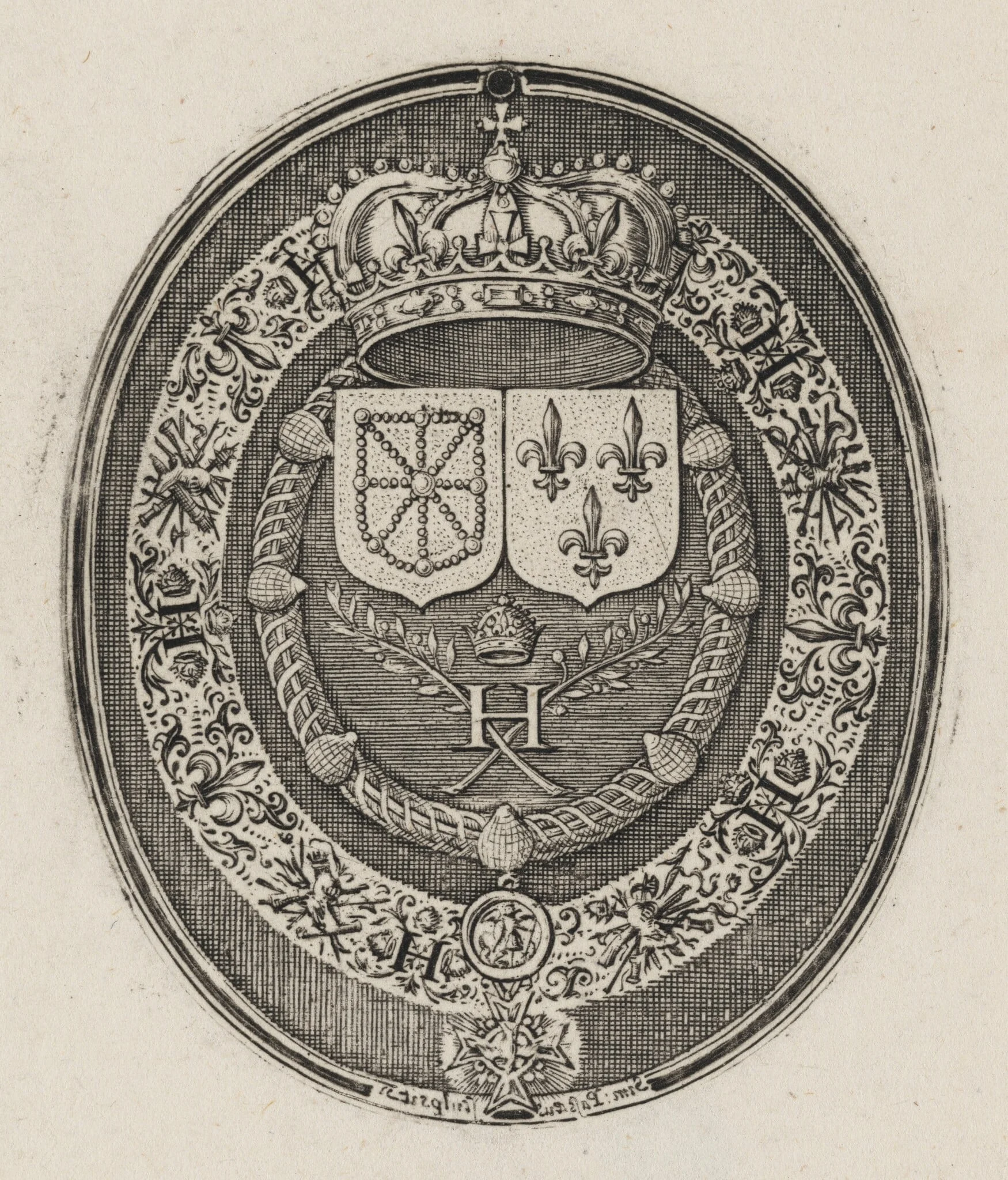 Shields of Henry IV and Maria de Medici [right half], detail