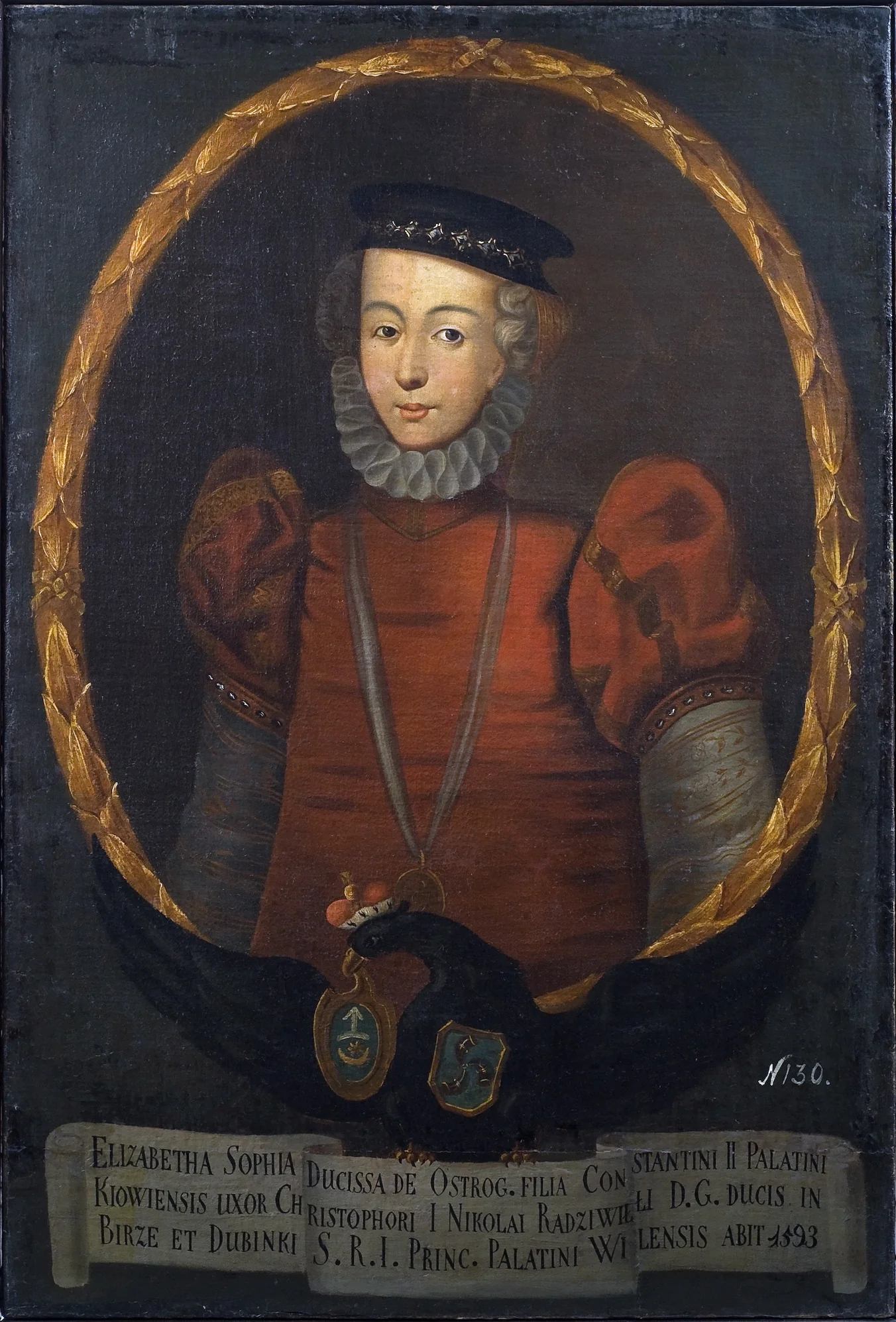 Portrait of Elżbieta Zofia Radziwiłł née Ostrogska (ca. 1560–1599), detail