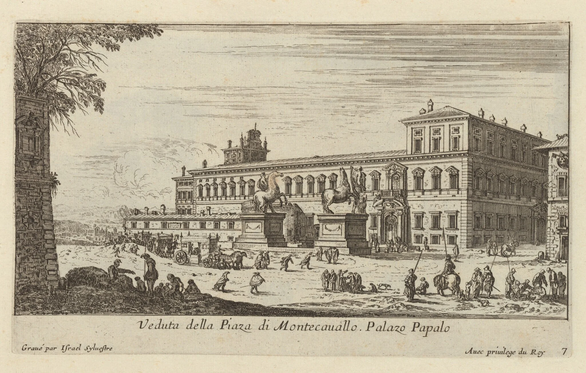 Veduta della Piaza di Montecavallo, detail