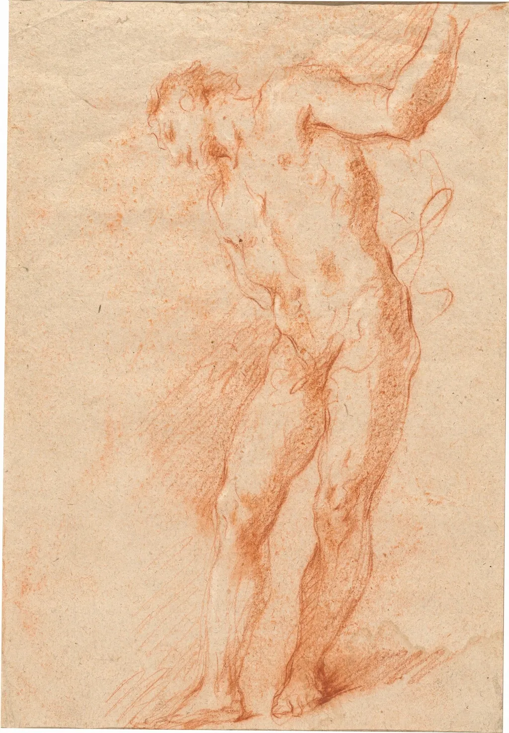 Male Nude, by Giovanni Antonio Guardi, chalk, 1725