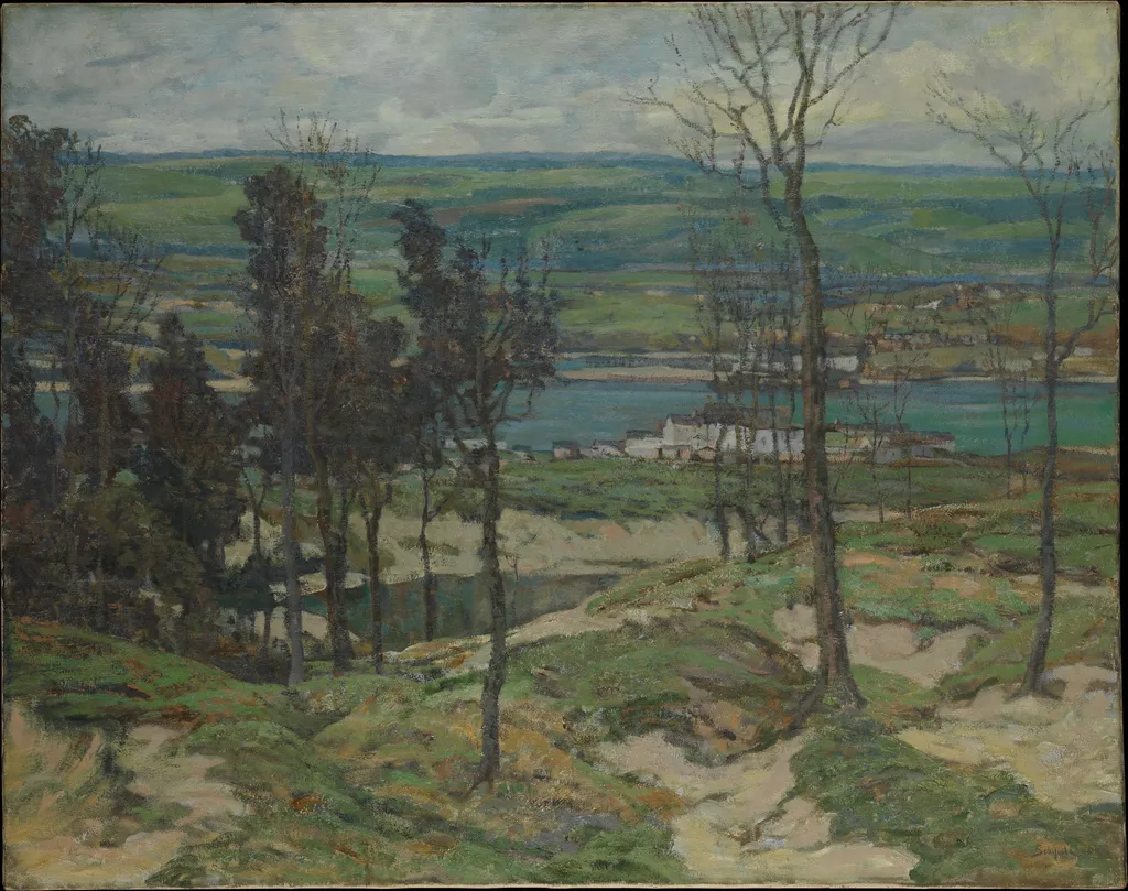 Sand Dunes near Lelant, Cornwall, England, by Walter Elmer Schofield, oil, 1905