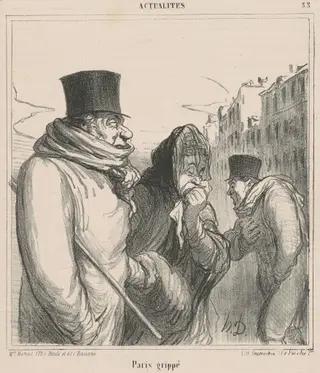 Paris grippé, by Honoré Daumier, ink, 1864