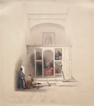 Chapel of Elijah on Mount Horeb, by David Roberts, 1839