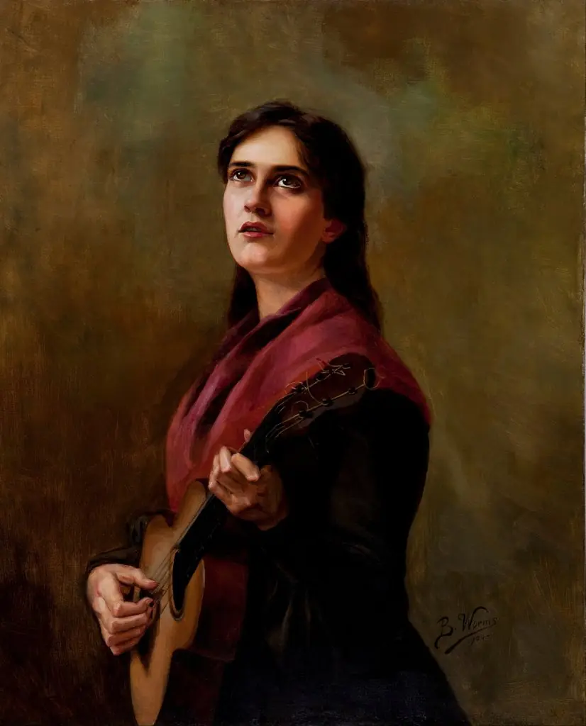 Sentimental Song, by Bertha Worms, oil, 1904