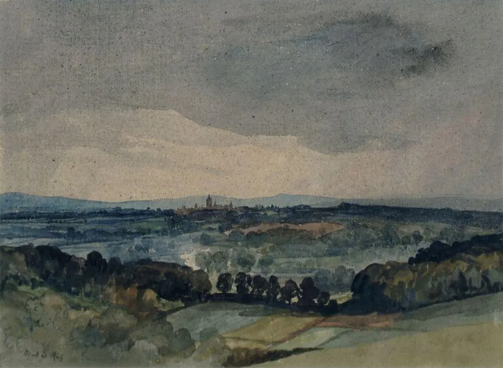 Charterhouse School, Godalming, by Alfred William Rich, watercolor, 1907
