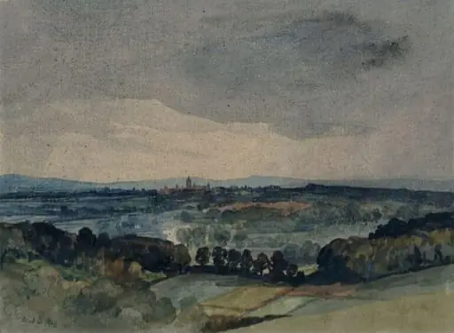 Charterhouse School, Godalming, by Alfred William Rich, watercolor, 1907