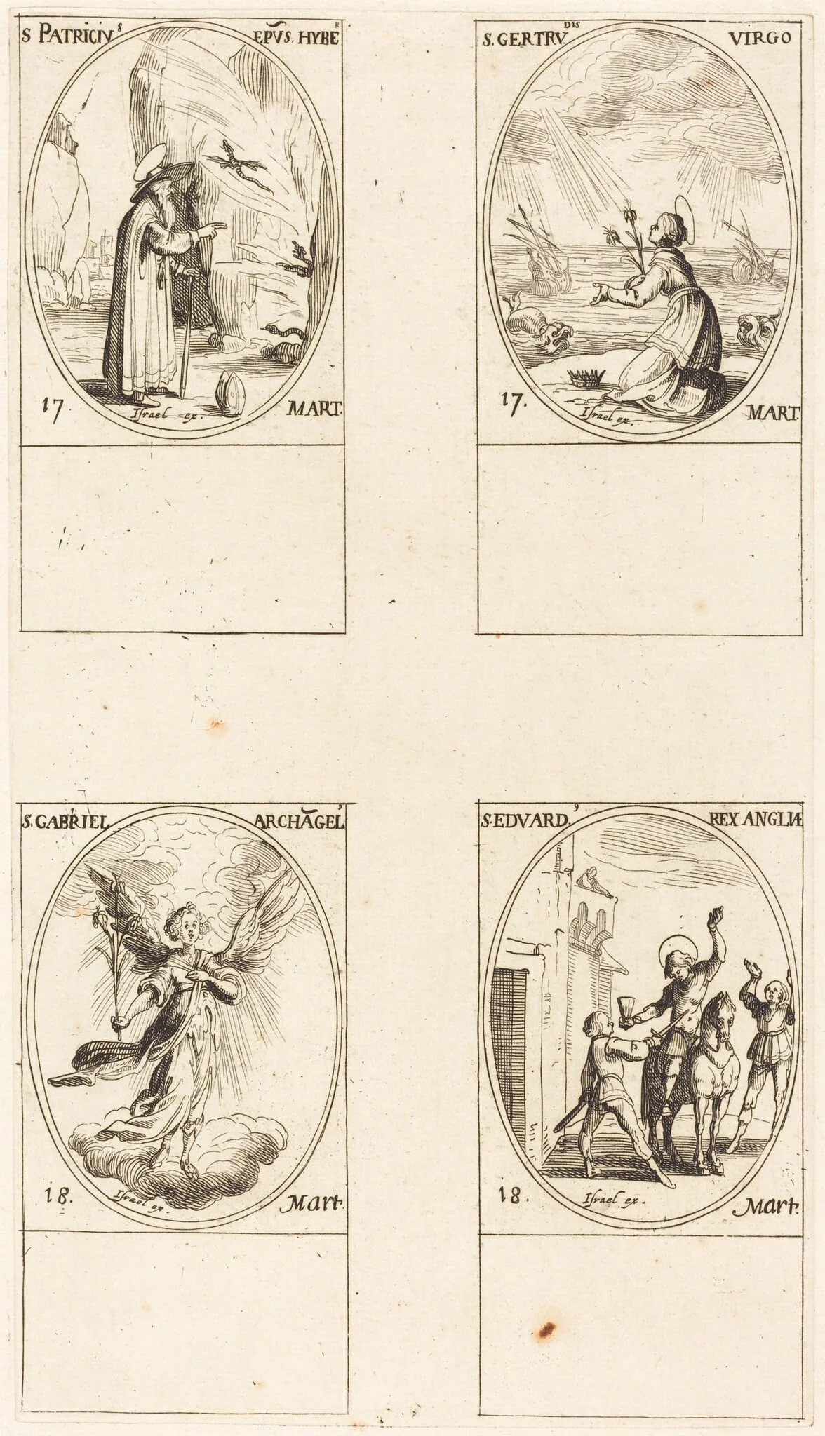 St. Patrick; St. Gertrude; St. Gabriel, Archangel; St. Edward, detail