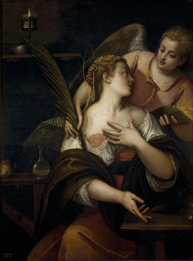 Santa Águeda, by Carlo Caliari, oil, 1596