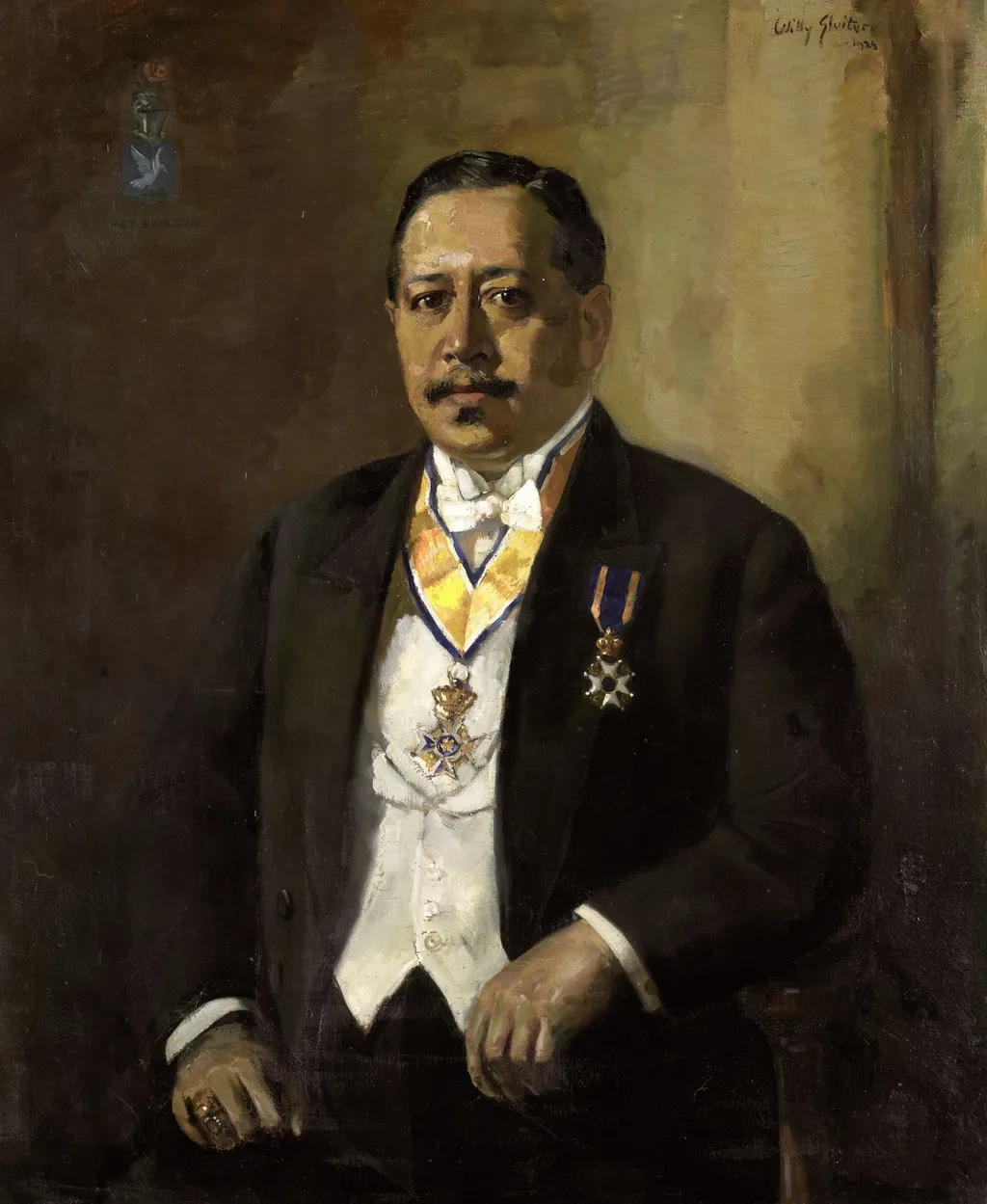 Willem Martinus Godfried Schumann (1877-1952). Voorzitter van de volksraad (1919-1925), by Jan Willem Sluiter, oil, 1924