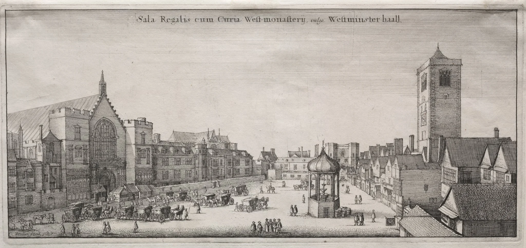 View of London: New Palace Yard with Westminster Hall, and the Clock House, detail