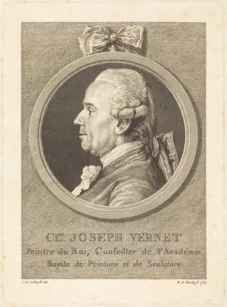 Claude Joseph Vernet, by Benedict Alphonse Nicolet, ink, 1781