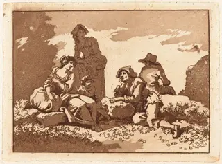 Family at Rest, by Carlo Labruzzi, ink, 1788