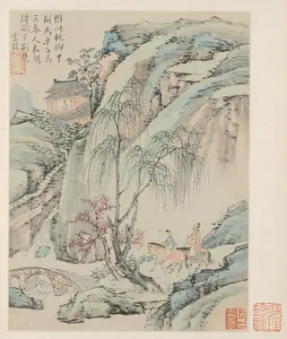 Album of Seasonal Landscapes, Leaf B (previous leaf 1), by Xiao Yuncong, unspecified, 1668