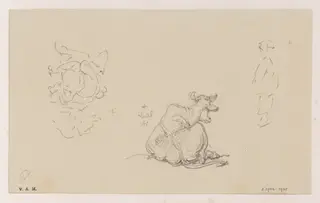 A cow seen from the rear, by George Chinnery, 18