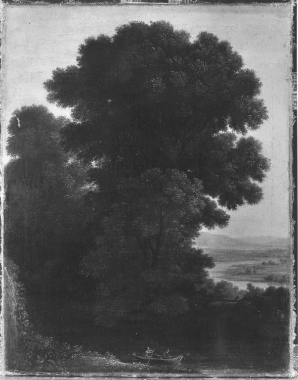 Abendlandschaft mit dichter Baumgruppe (Kopie nach), detail
