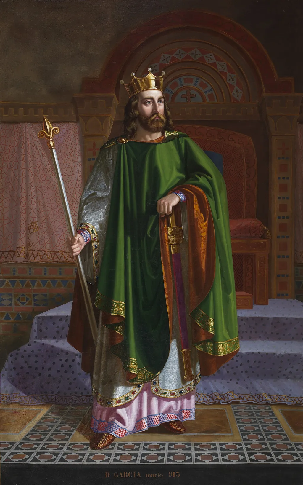 García I, rey de León, by Mariano de la Roca y Delgado, oil, 1852