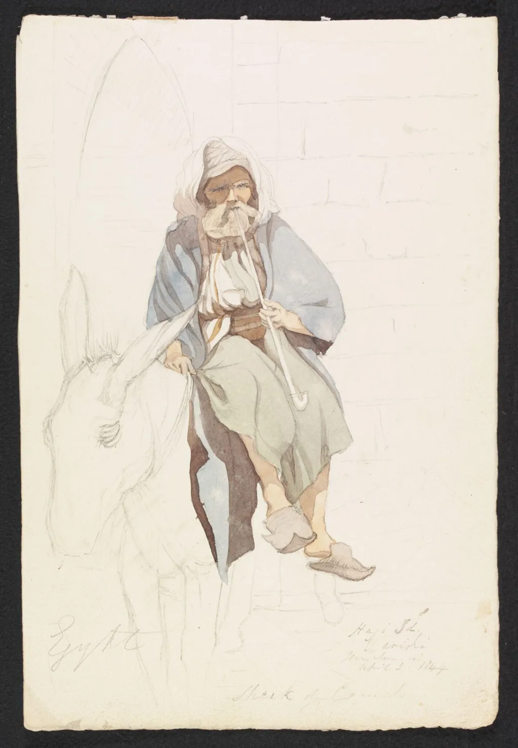 Haji Sh.  El Arishi [?], by Godfrey Thomas Vigne, watercolor, 1844