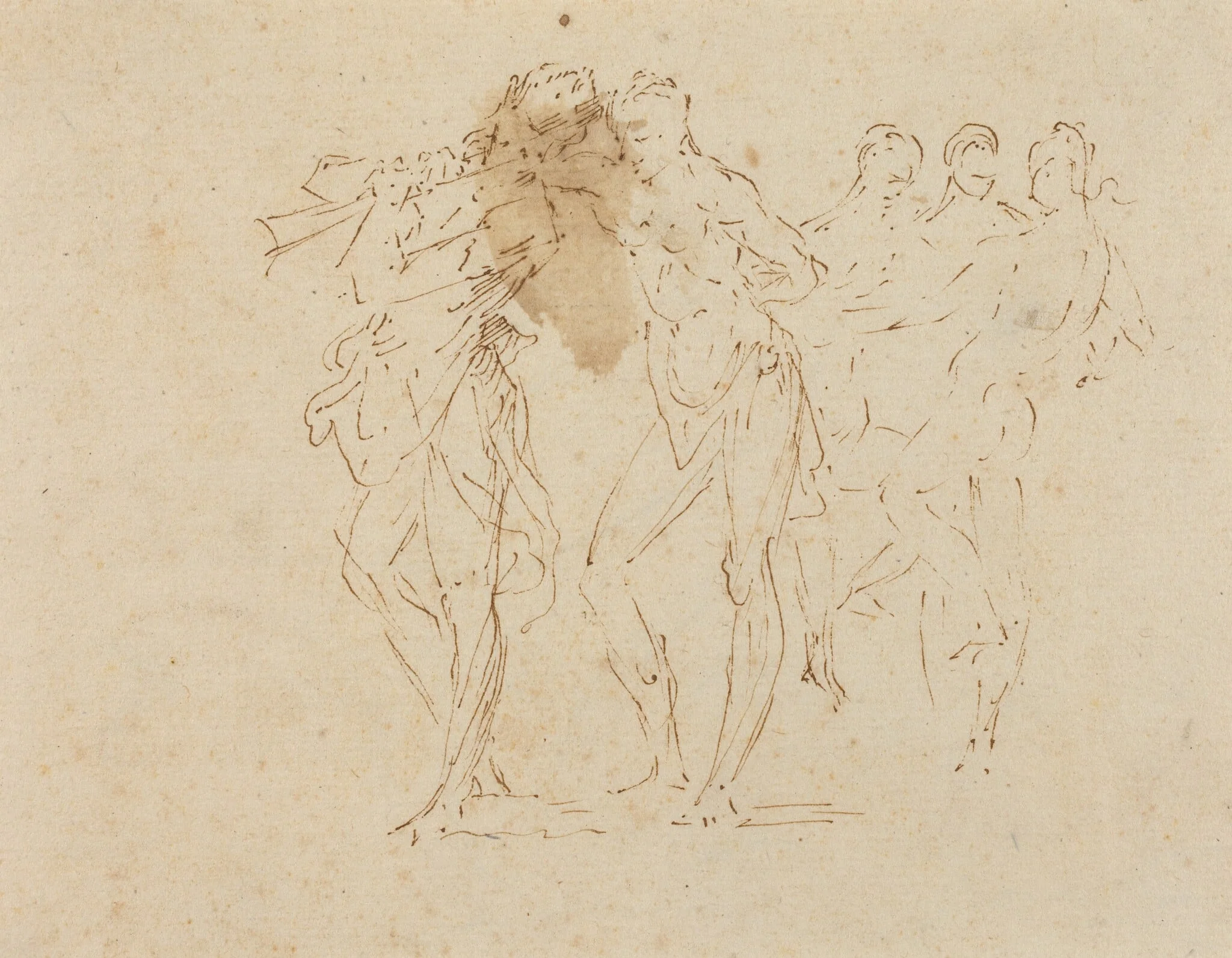 Musician and Dancing Figures, detail