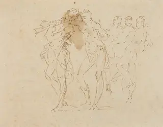 Musician and Dancing Figures, by Donato Creti, ink, 1710