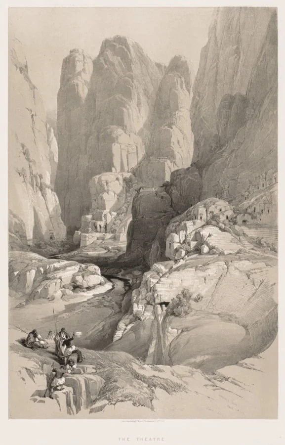 The Holy Land, Syria, Idumea, Arabia, Egypt & Nubia (Vol. III): Entrance to Petra, detail