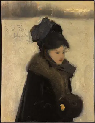 Woman with Furs, by John Singer Sargent, oil, 1892