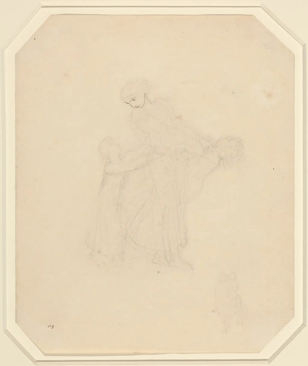 Adult and Two Children, by John Flaxman, graphite, 1790