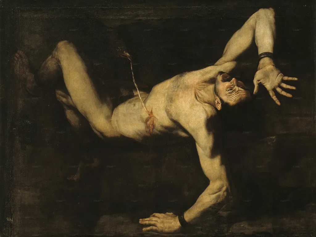 Tityos, by Jusepe de Ribera, oil, 1632