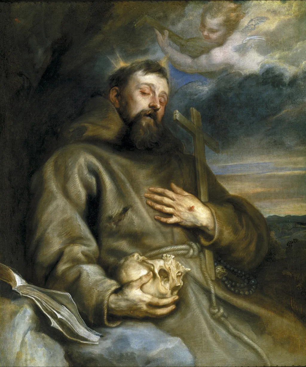 Saint Francis of Assisi in Ecstasy, by Anthony van Dyck, oil, 1627