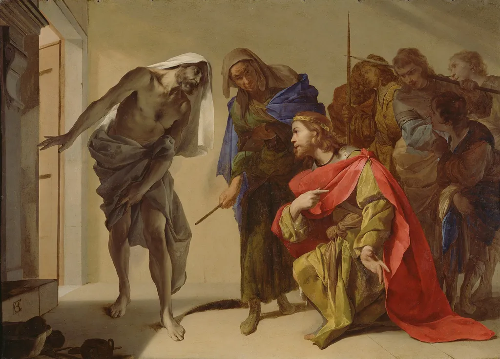 The Shade of Samuel Invoked by Saul, by Bernardo Cavallino, unspecified, 1650