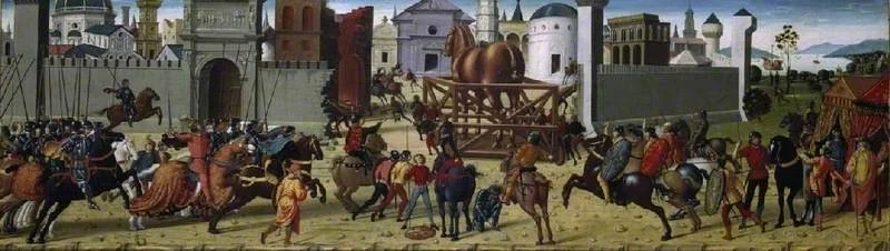 The Siege of Troy - The Wooden Horse, detail