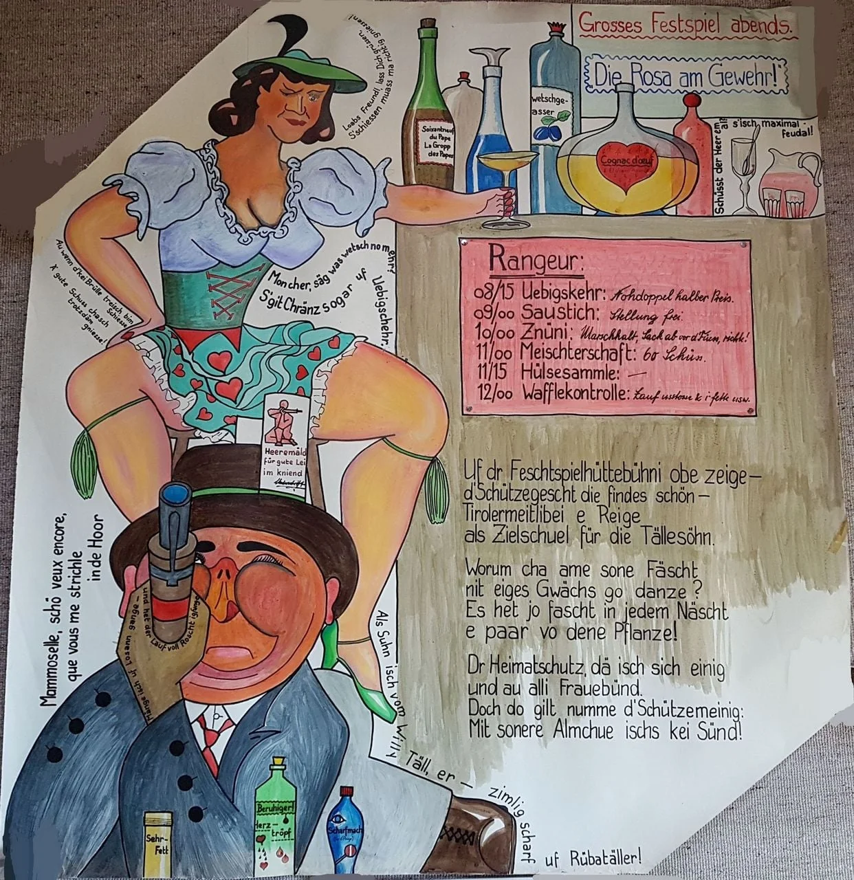 Fasnachtshelge "Die Rosa am Gewehr", detail