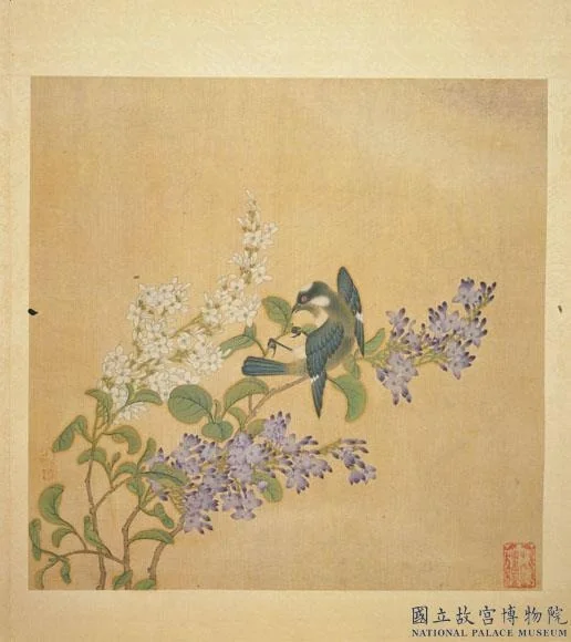 A Chinese Bulbul amidst Blooming Crape Myrtle, detail