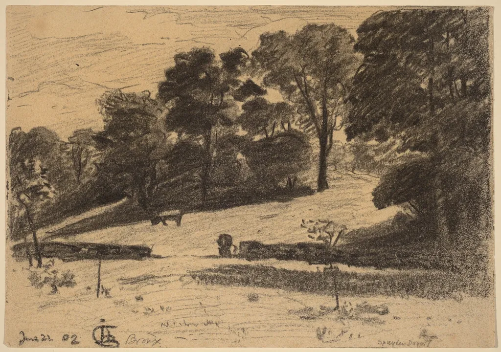 The Bronx, by Oscar F. Bluemner, charcoal, 1902