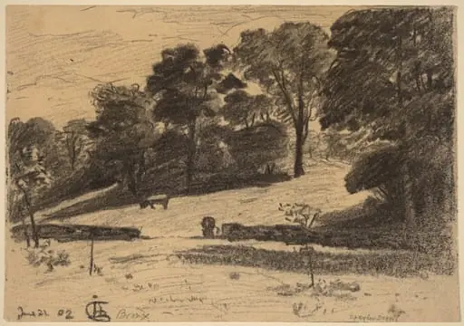 The Bronx, by Oscar F. Bluemner, charcoal, 1902
