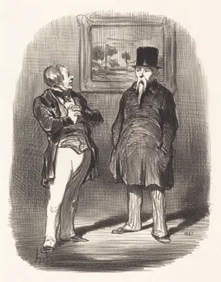 Tiens... je ne te reconnaissais pas..., by Honoré Daumier, ink, 1848