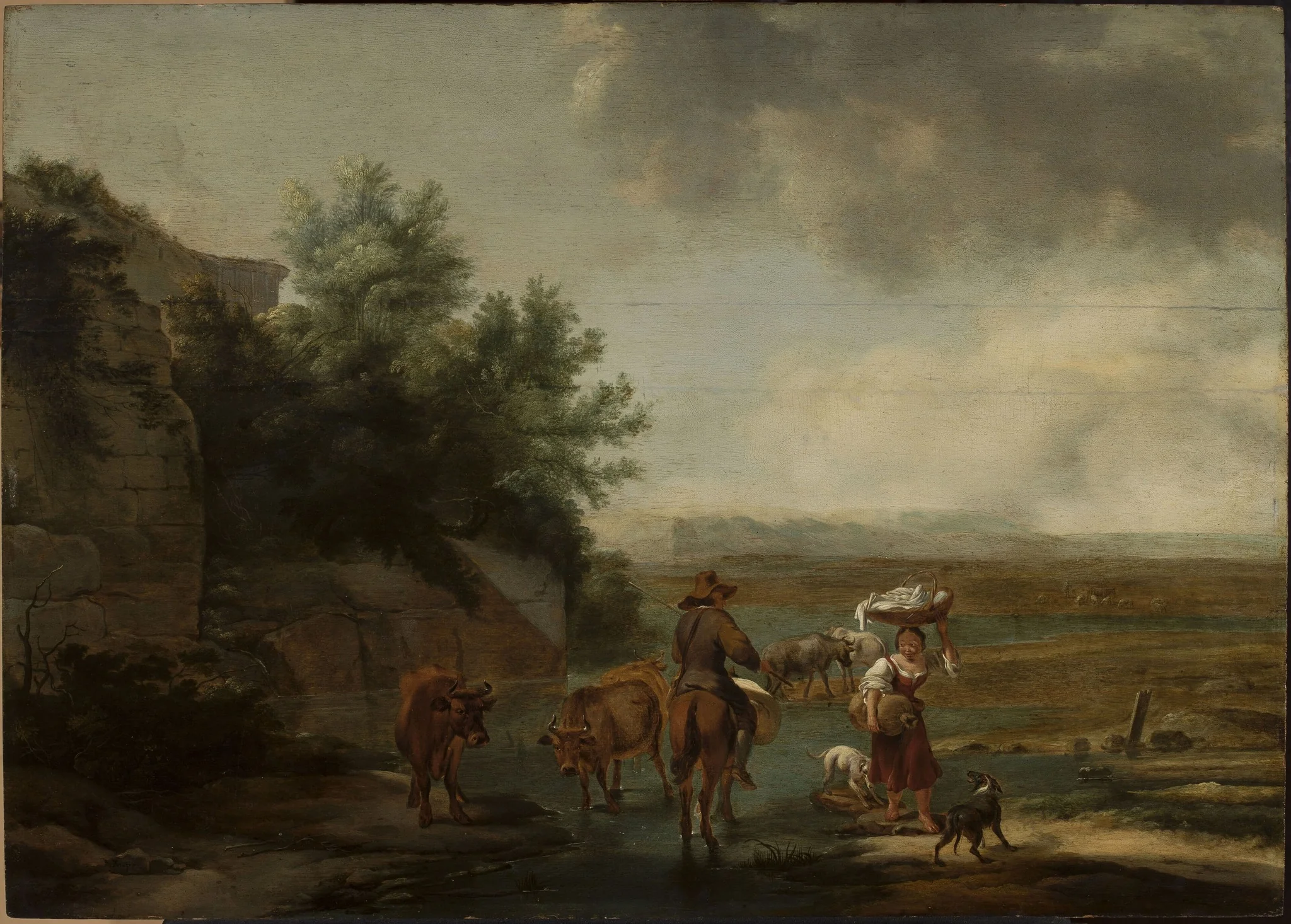 Pastoral landscape, detail