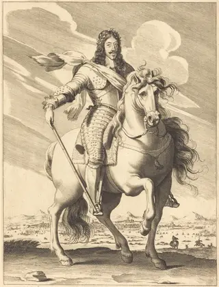Louis XIII, by Pierre Daret de Cazeneuve, ink, 1643