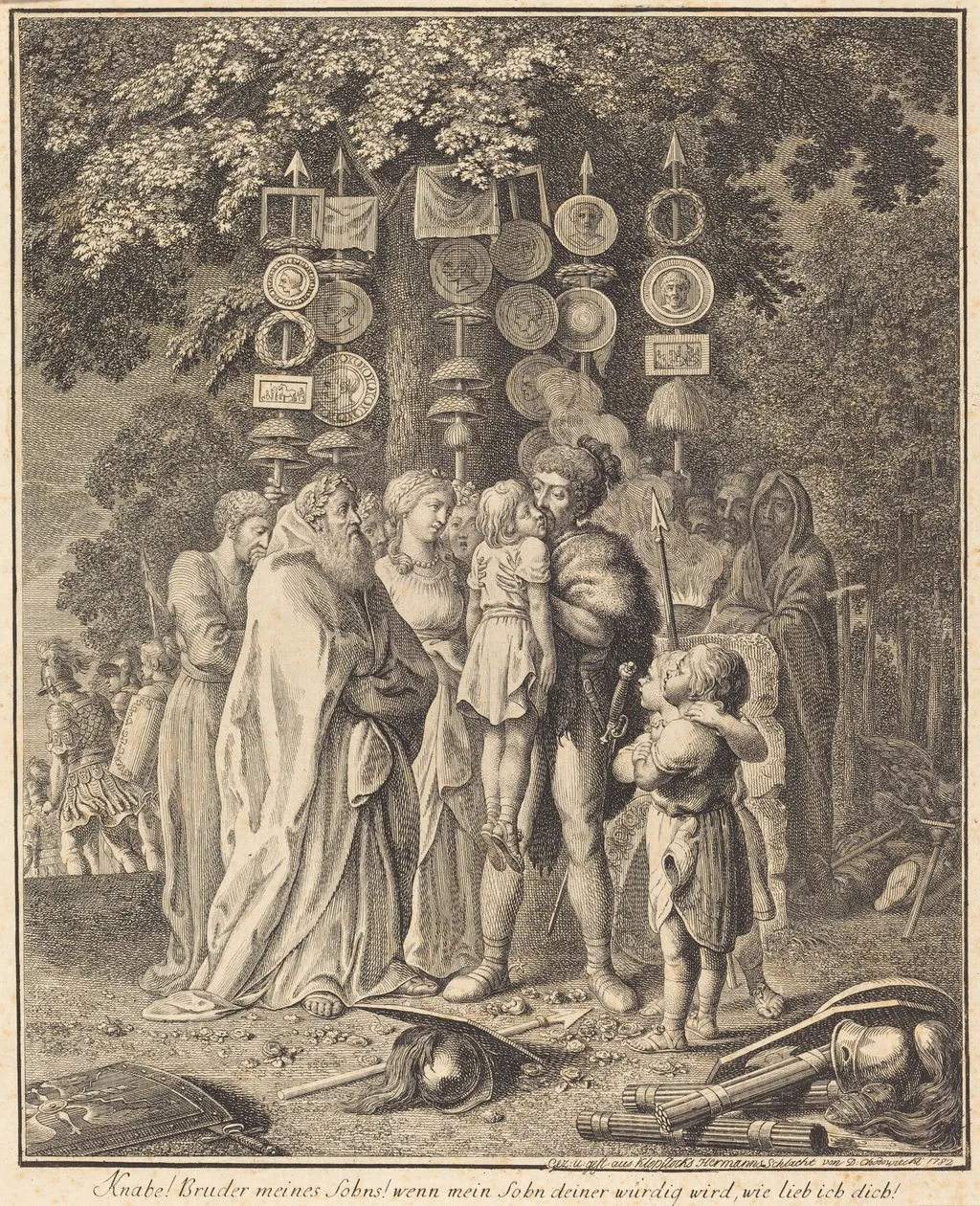 Ancient Teutons, by Daniel Nikolaus Chodowiecki, ink, 1782