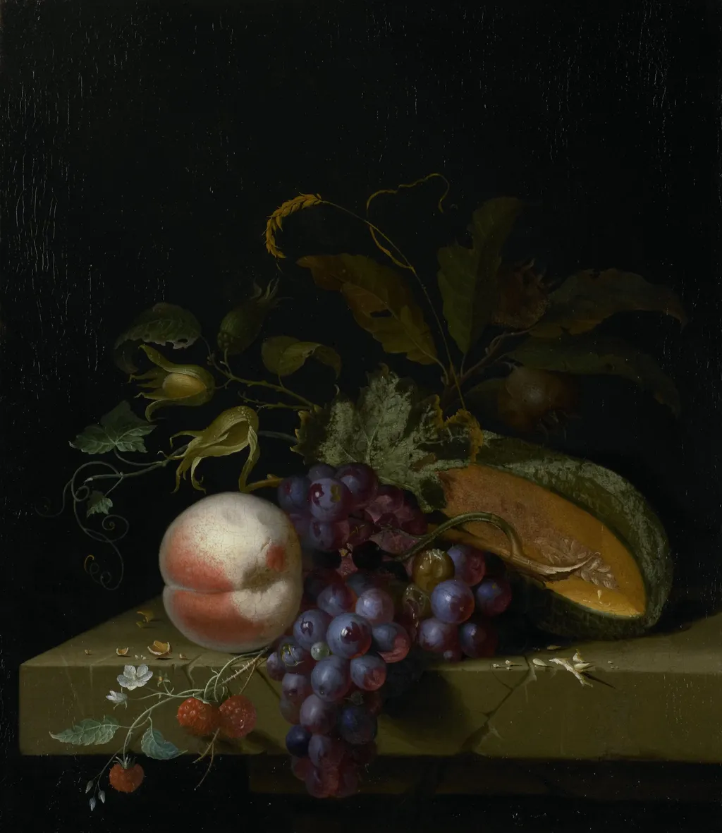 Still life with fruit, by Pieter Gallis, oil, 1673