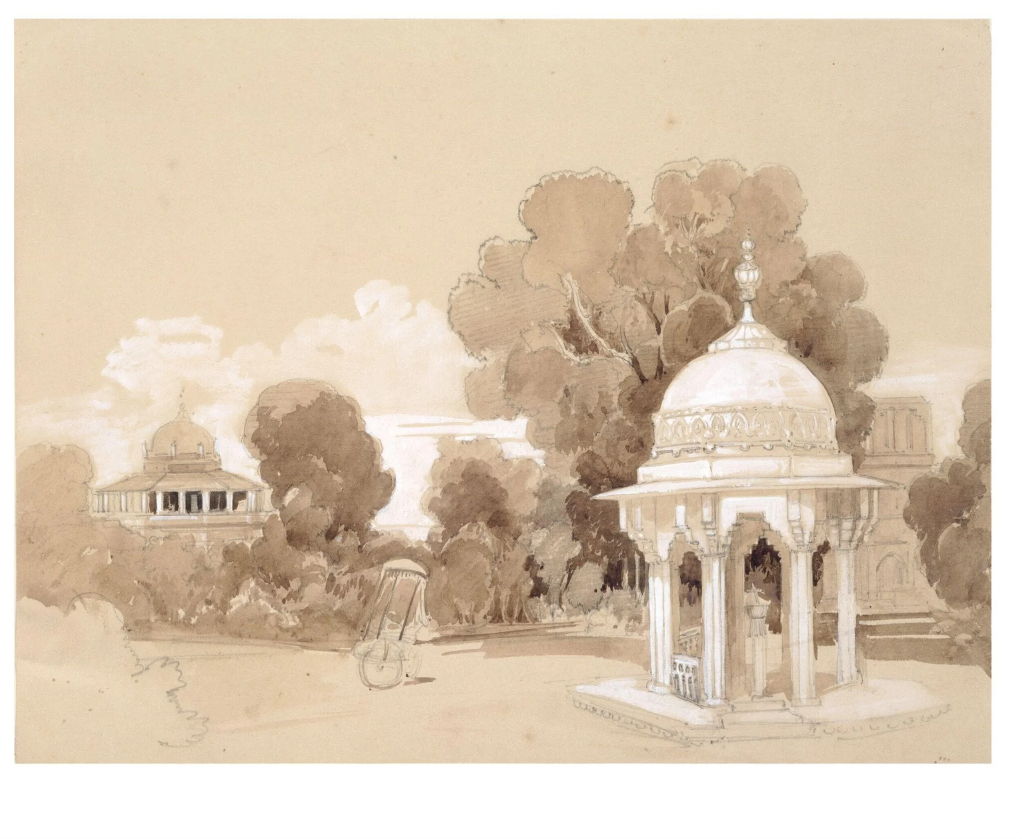 Album of topographical views in India, detail